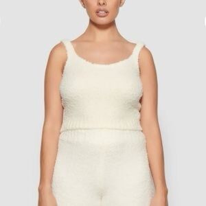 Skims Cream Fuzzy Tank Top size Small/Medium